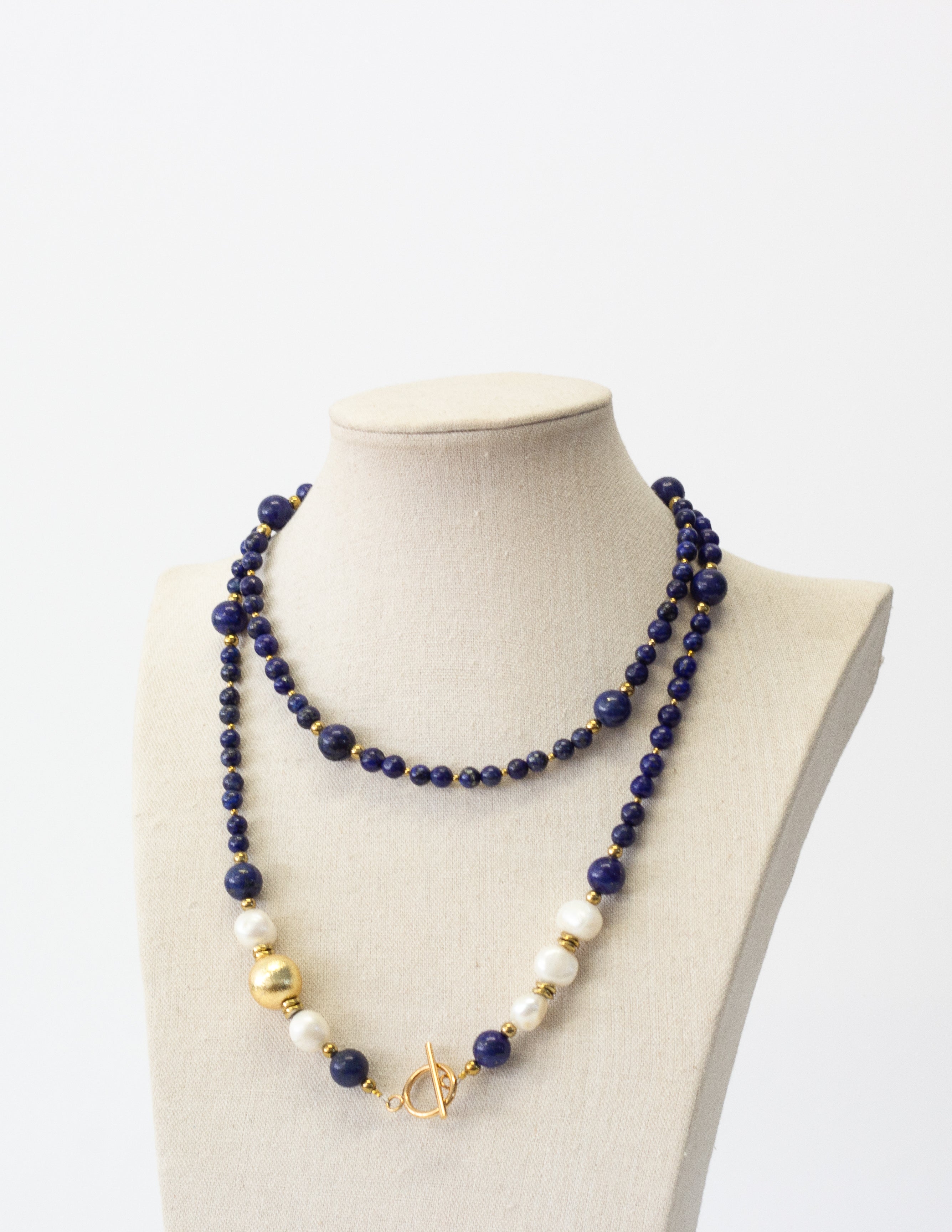 Colar | Sodalite com Pérolas de Água Doce